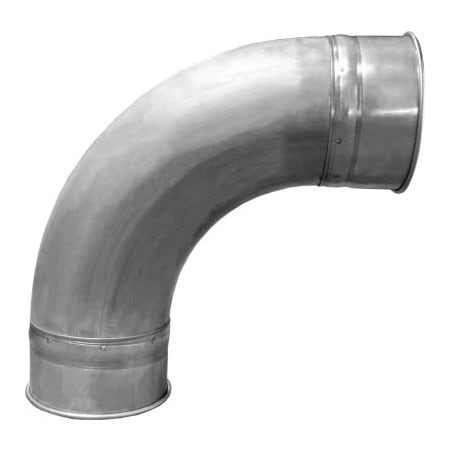 Us Duct US Duct Clamp Together 90 Deg Tubed Elbow 2.5 CLR, 4" Diameter, SS, 16 Gauge RETL0490.S16